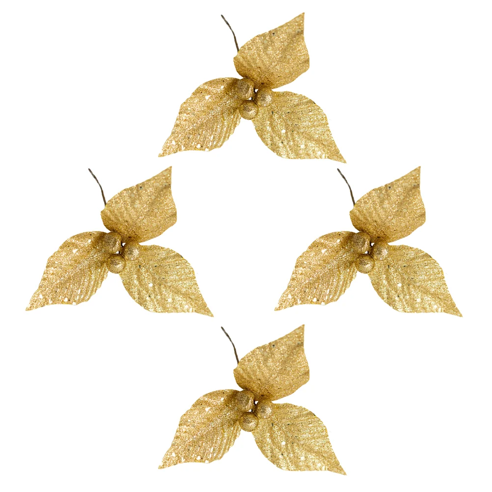 

Berry Poinsettia Christmas Picks Stems Stem Spray Branches Berries Tree Decor Home Vintage Wreath Branch Glitter Flower Floral