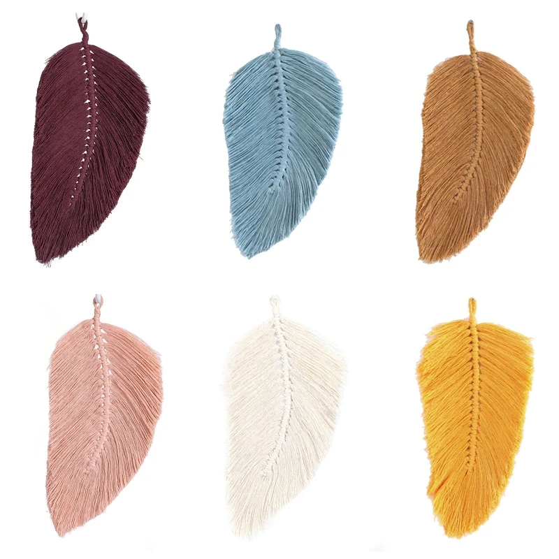 

2022 New Elegant Hand-woven Tassels Leaves Bedroom Wall Hanging Pendant Art Wall Accents Decor Long Tassel Crafts Chic Boho Dorm