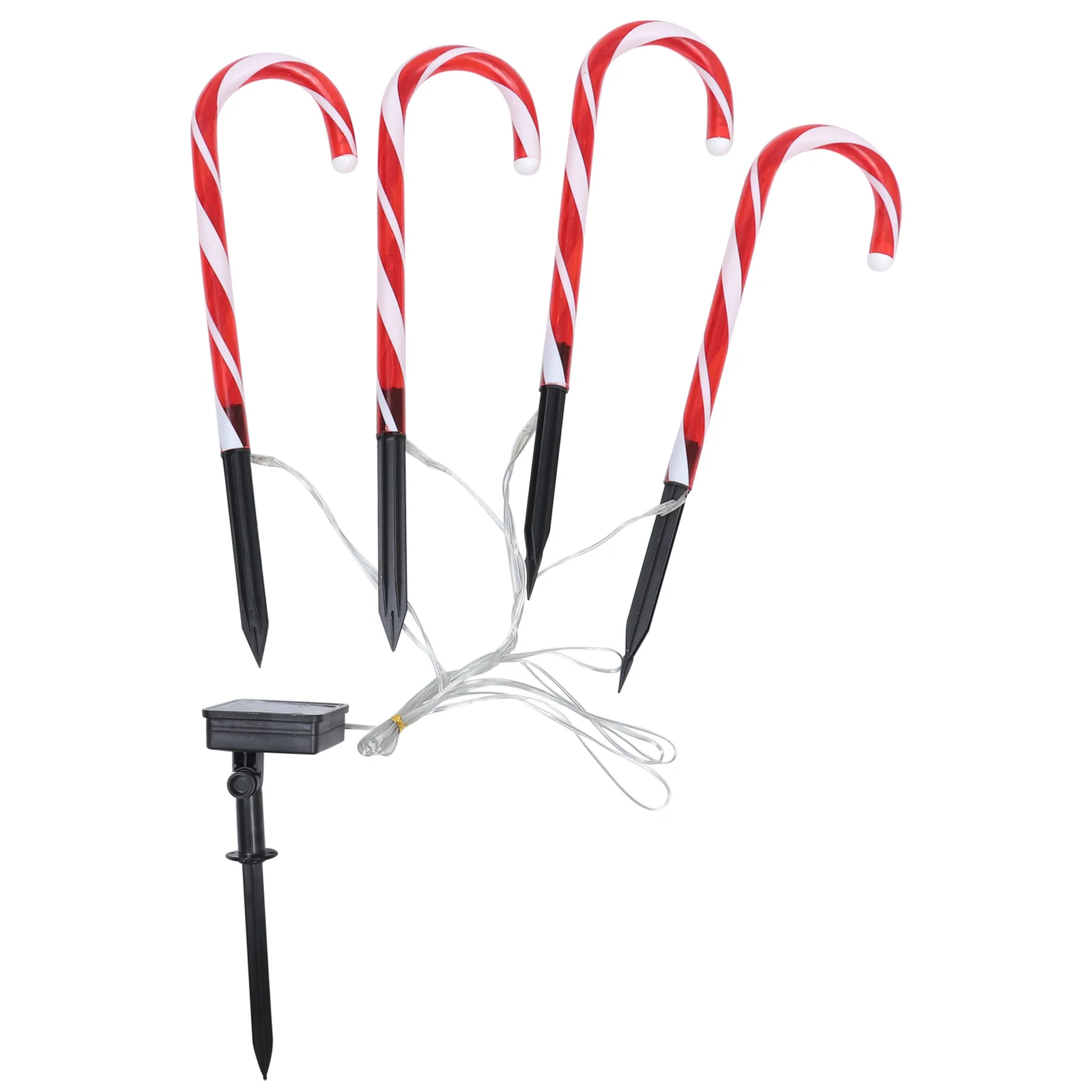 

4 Crutch Lamp Walking Lamp Lawn Lamp Ground Plug Lamp for Garden Patio
