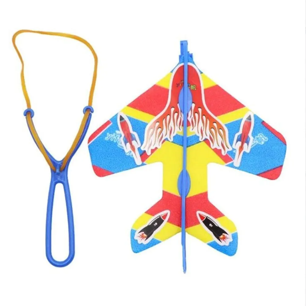 

Glowing Bouncy Plane Catapult Slingshot Aircraft DIY Flash Foam Airplane Kids Toy