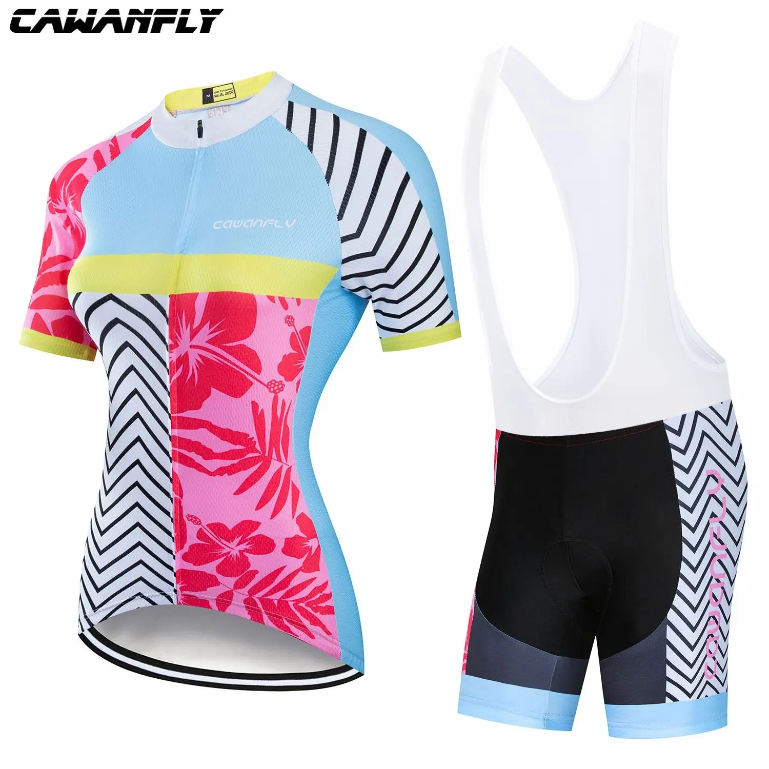 

CAWANFLY Women Cycling Set Maillot Ropa Ciclismo Bicycle Suit Summer Short Sleeve Bike Clothing Kit Women Cycling Skinsuit