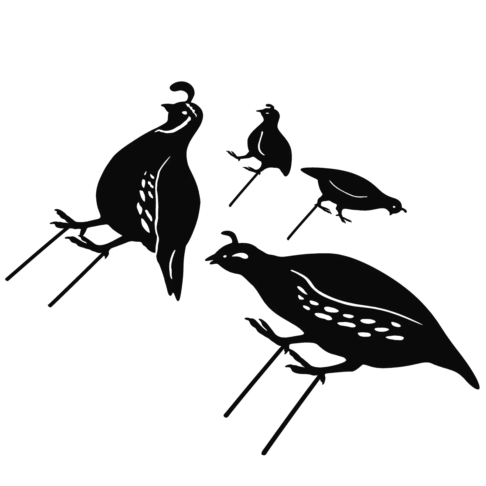 

Quail Wrought Iron Ornaments Metal Garden Adornment Kit Lawn Decoration Yard Outdoor