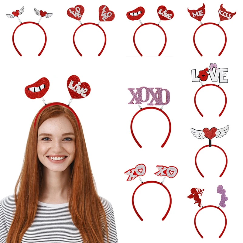 

2023 Valentines Day Headband Party Decor Funny Love Hairband Photo Booth Prop Hair Accessories Dress Accessories