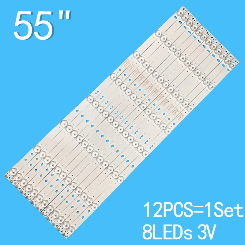 12 шт., 3 в, 565 мм для Huike 55 дюймов, 8 лампочек, WD55UH4530