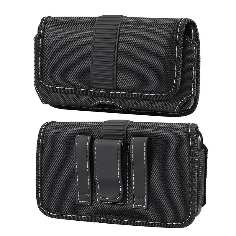 

Nylon Oxford Phone Bag for Samsung S23 S22 S21 iPhone 14 13pro Max Men's Magnet Clip Case Universal Hanging Waist Belt Holster