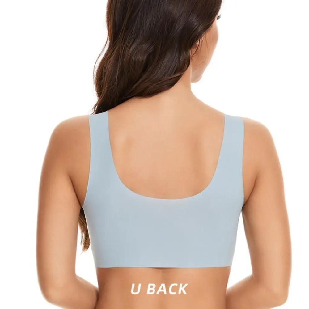 Мягкий ледяной шелк беспроводной бюстгальтер с глубоким V-образным вырезом