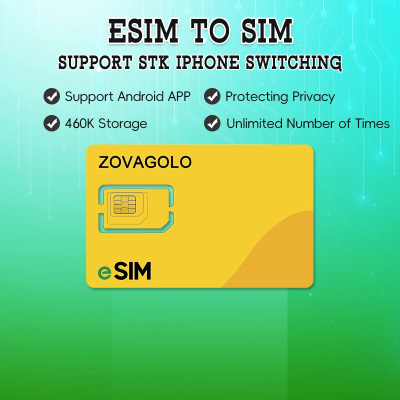 Фото Физическая eSIM-карта, считыватель карт EUICC с разъемом Type-C, программируемый на 10-15 цифр, совместим с 95% устройств, ZOVAGOLO №4