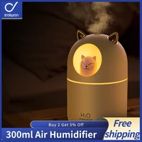 air humidifier cartoon cat portable 300ml electric air humidifier aroma oil diffuser usb mist sprayer with night light for home