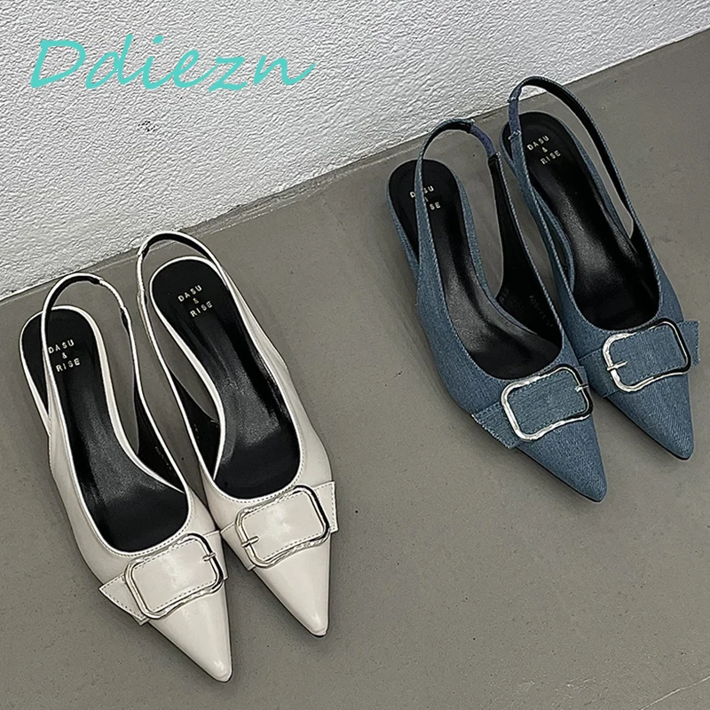 

Women High Heels Shoes Elegant Pumps Pointed Toe Sandals Summer Casual Female Footwear Fashion Ladies Stiletto Heels Sandals