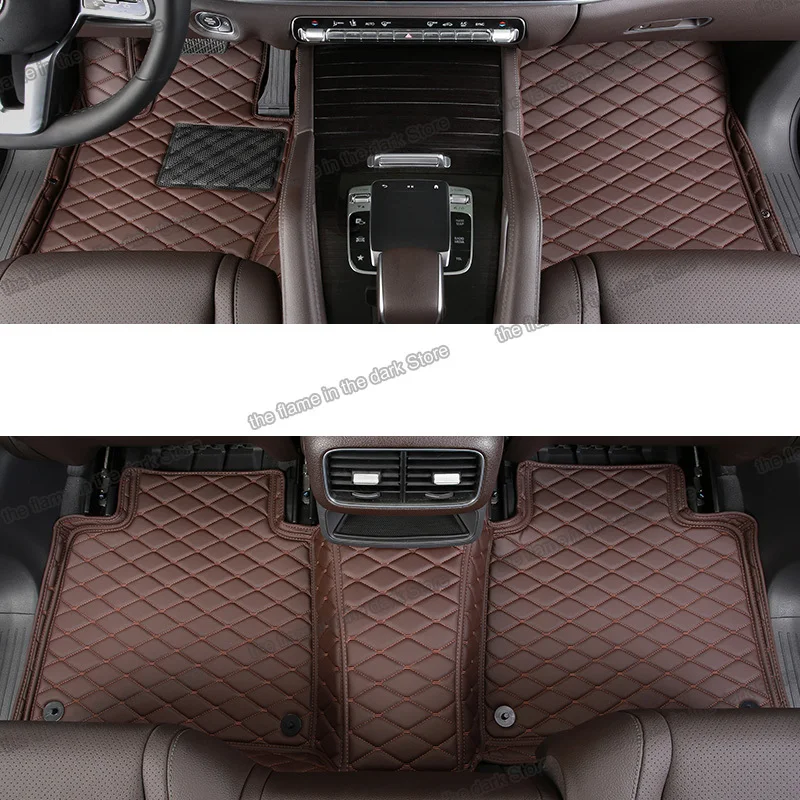 leather car floor mats for mercedes benz gle 2019 2020 2021 2022 interior accessories carpet coupe w167 400 350 500 amg 550