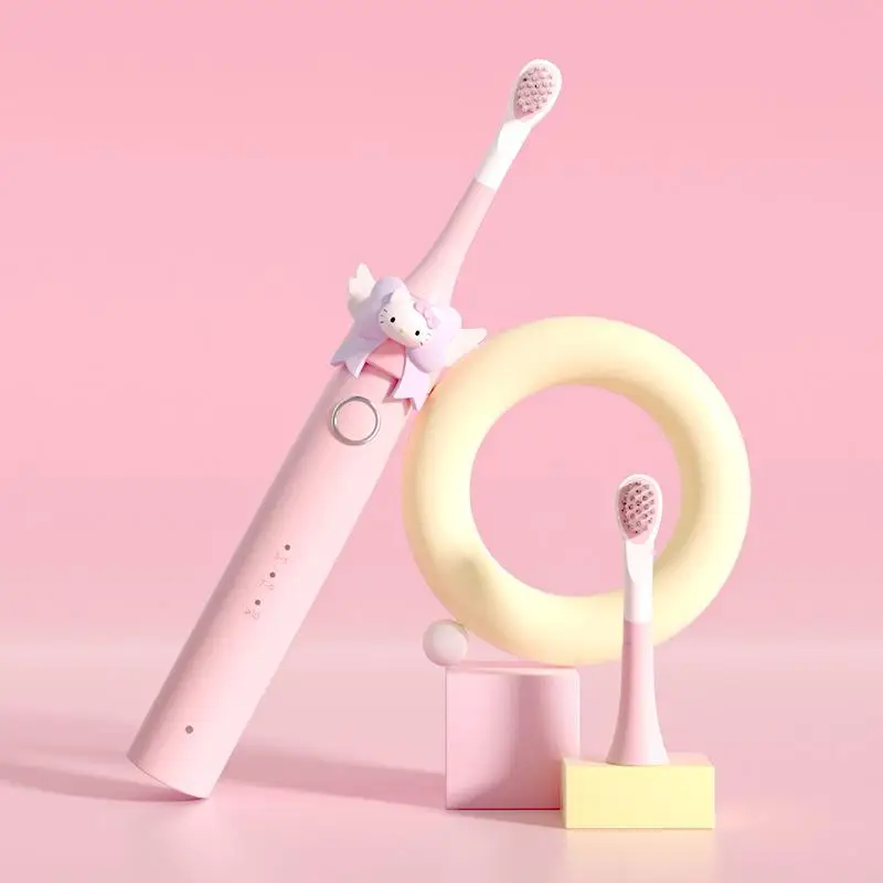 

Sanrio Hello Kitty Kuromi Child Electric Toothbrush Dental Cleaner Rechargeable Automatic Soft Waterproof High Frequency Gift