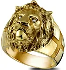 Новинка 2021, Кольцо женское из нержавеющей стали, классное мужское кольцо для вечевечерние с изображением Льва, мужское кольцо с золотой головой, ювелирные изделия унисекс
