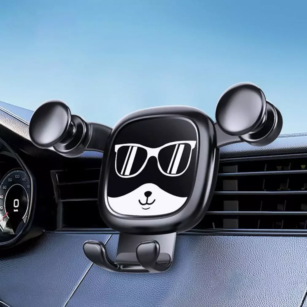 

Simple Operation Compact Cute Dog Car Air Vent Gravity Phone Clip Auto Accessories