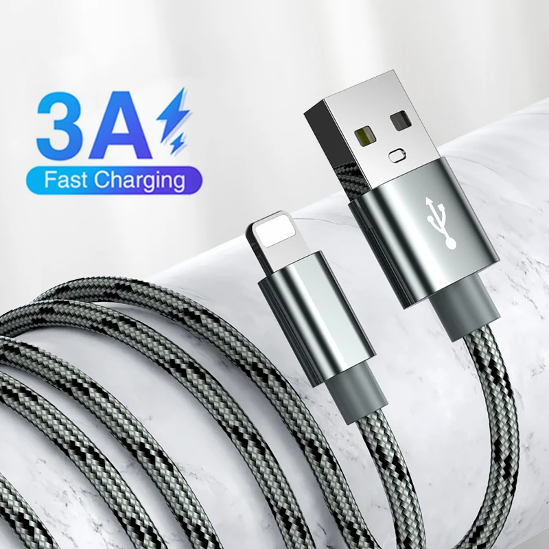 

3M USB Cable for iPhone14 13 12 11 Pro Max Xs X 8 Plus Cable 3A Fast Charging Cable for iPhone Charger Cable USB Data Line