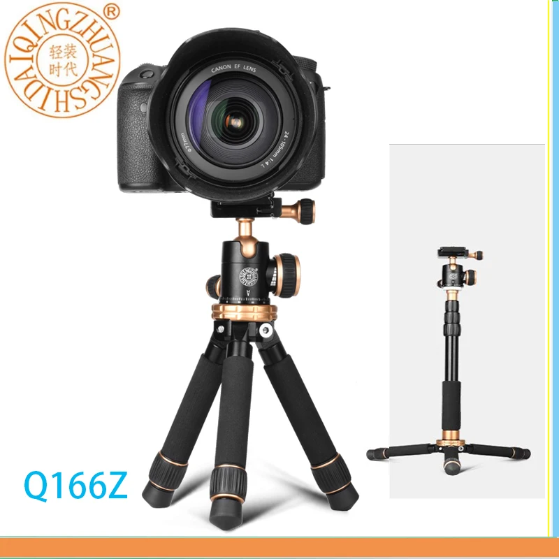 QZSD Q166Z Desktop Mini tripod 12'' 3kg Load for DSLR Digital Camera with Damping Panorama Ball head Tripod for Phone Selfie SLR