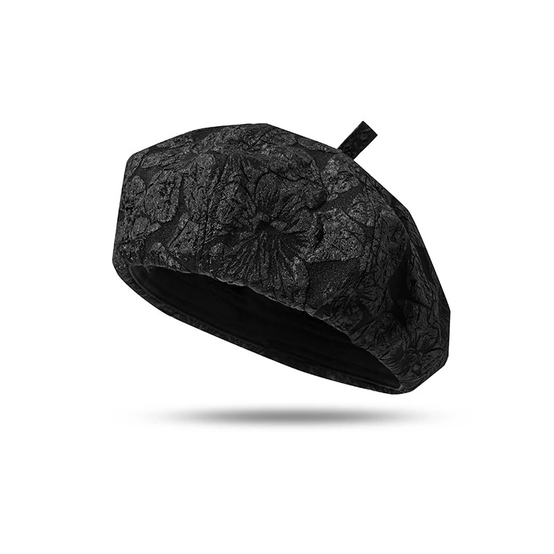 

Pleated Seersucker Breathable Beret Autumn Fashion Sunscreen Hats Women Elegant Retro British Octagonal Hats Wild Painter Hat