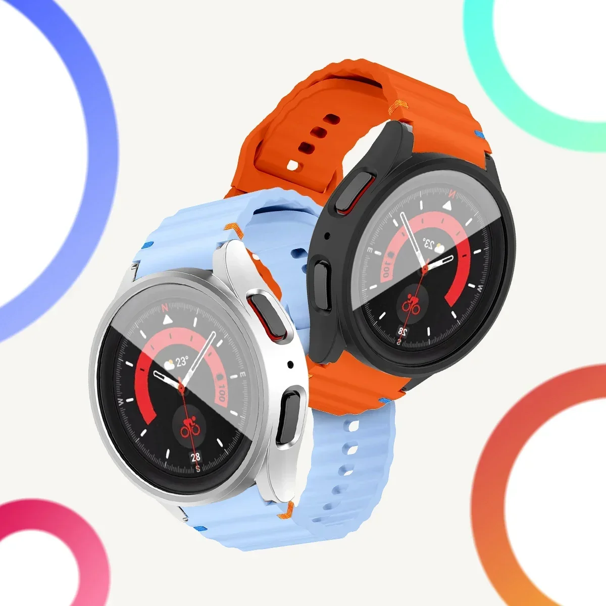 Оригинальный ремешок и чехол для Samsung Galaxy Watch 7 44 40 мм ремешка закаленное стекло
