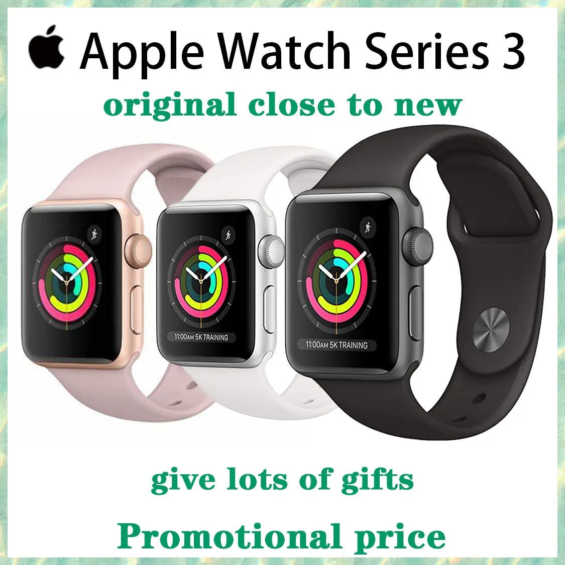 

Refurbish Apple Watch Series 3 GPS Cellular 38MM/42MM Original White and Black Aluminum Case Sport Band Smart Watch Holiday Gift