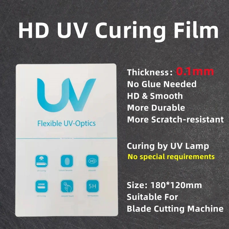 50pcs HD UV Curing Film For Cutting Machine Plottter Flexible UV-Optics Film For iPhone Curved Screen Protector Without Cut Time