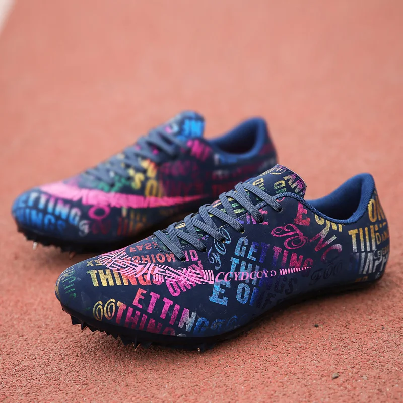 ZHENZU Men Women Boys Track Field Sport Shoes Spikes Athlete Running Tracking Jump Sneakers Girls Spiked Shoes Jumping Shoes