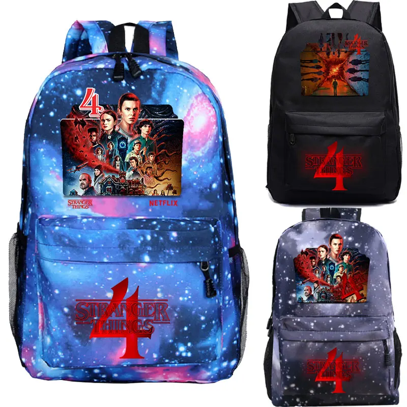 

New Stranger Things 4 Backpacks School Bags Boys Girls Bookbag Students Bagpack Stranger Things School Backpack Canvas Knapsack
