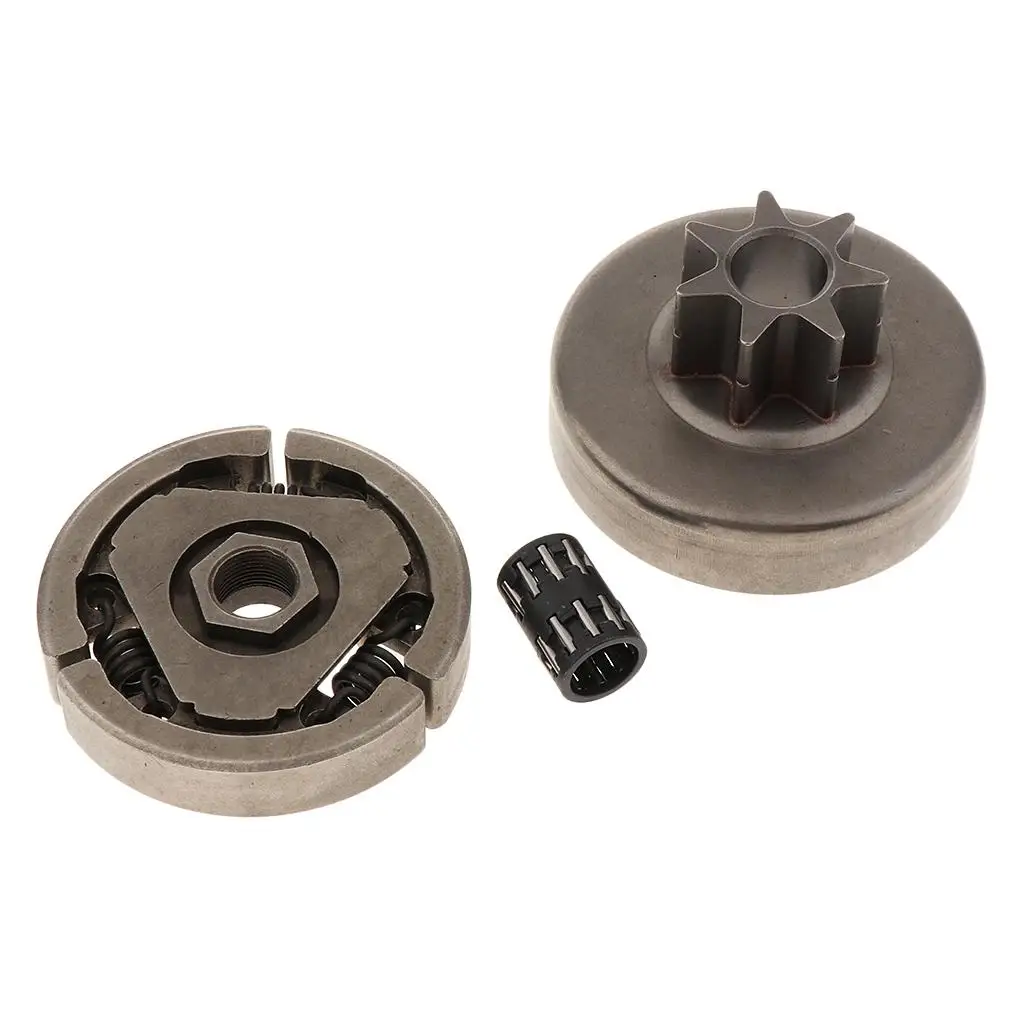 

2 Sets 3/8Inch Clutch Drum Chain Sprocket Bearing Oil Pump Spur Wheel Clutch
