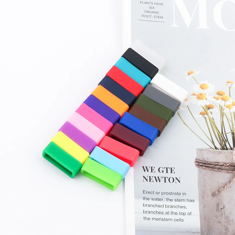 8pcs Silicone watch band Ring loop 14mm16mm18mm20mm22mm24mm26mm accessories rubber watch strap movable buckle Wristband Rings