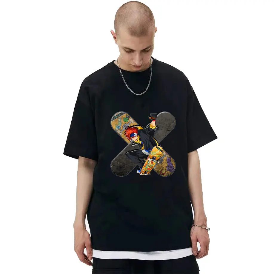 

Забавная футболка унисекс с рисунком из японского аниме SK8 The Infinity REKI, для мужчин и женщин, футболка с графическим рисунком для скейтборда и м...