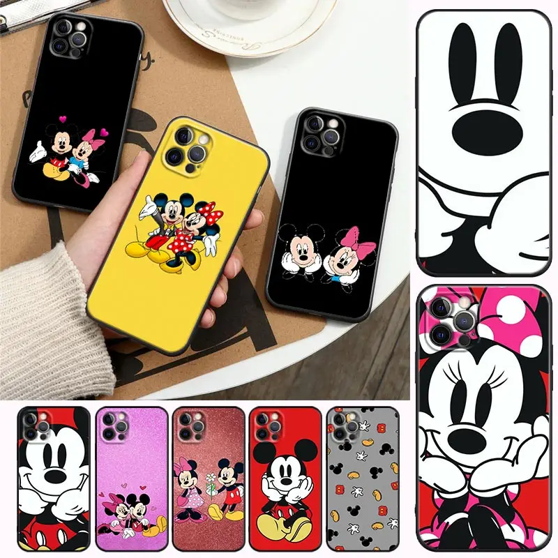 

Cartoon Mickey Mouse Phone Case for Apple iPhone 11 12 13 Pro Max 7 8 SE XR XS Max 5 5s 6 6s Plus Silicone Case Fundas Coques