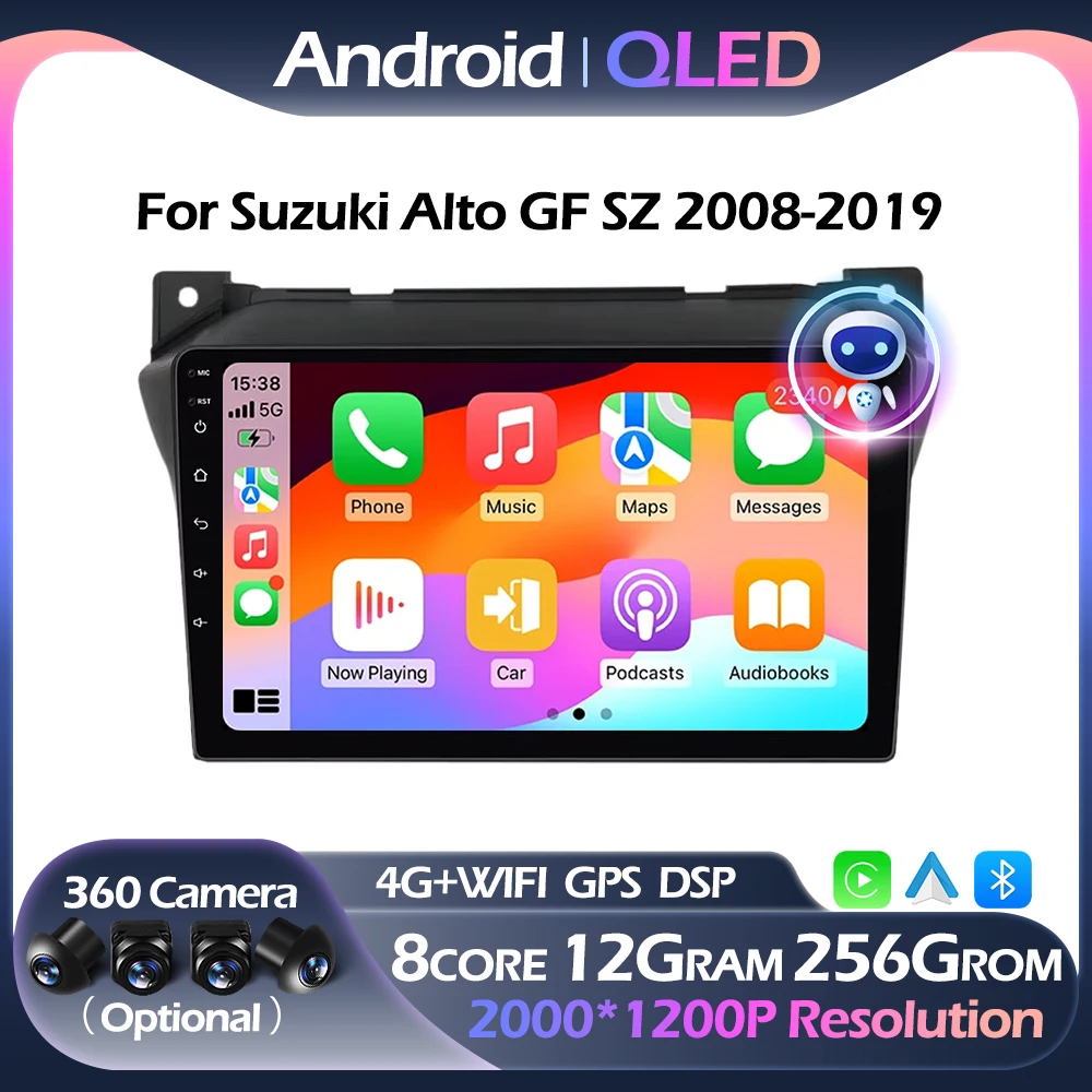 QLED 4G WIFI Автомобильный радиоприемник для Suzuki Alto GF SZ 2008-2019 Мультимедийный