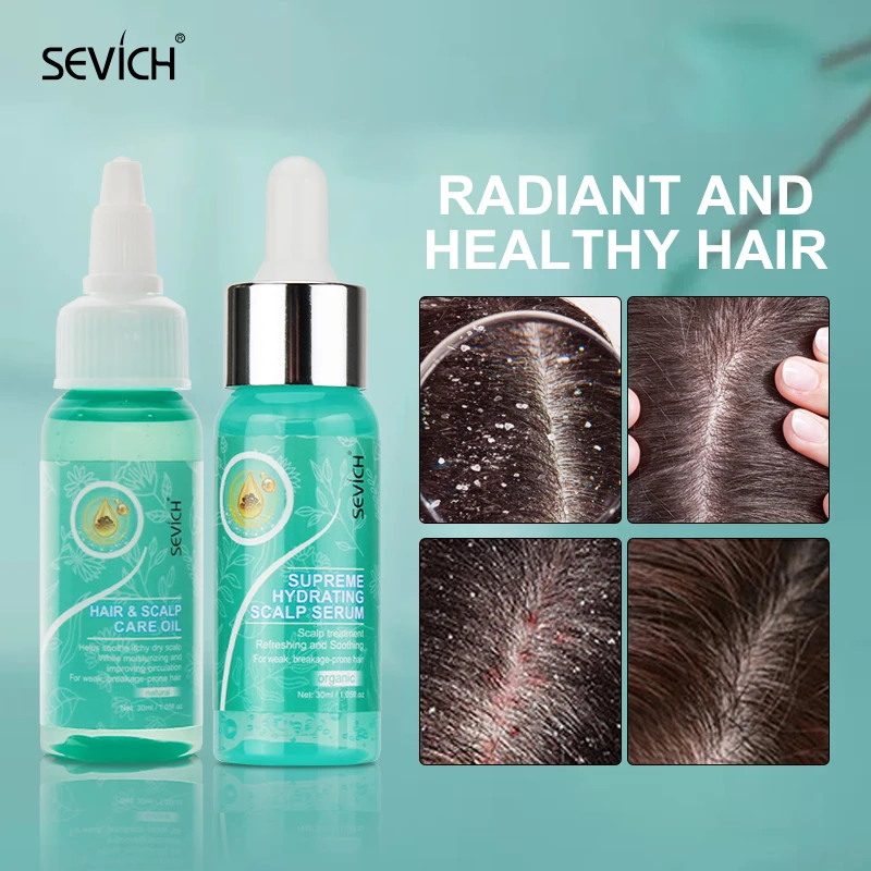 

Sevich Anti-Dandruff Scalp Treatment Kit 30ml Anti Itch soothe repair Hair Scalp Serum Organic Moisturizing Hair Scalp Care Oil