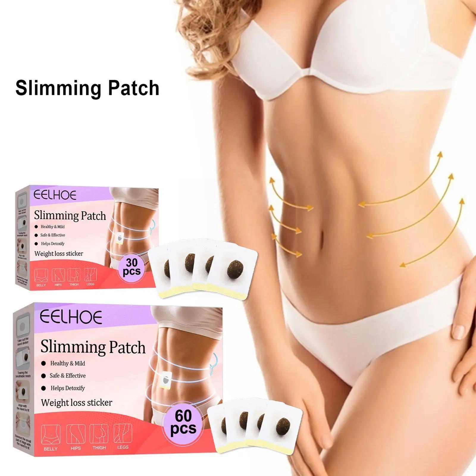 

30/60pcs Slim Patch Navel Sticker Fat Burning For Losing Weight Cellulite Fat For Weight Loss Paste Belly Waist P1l8