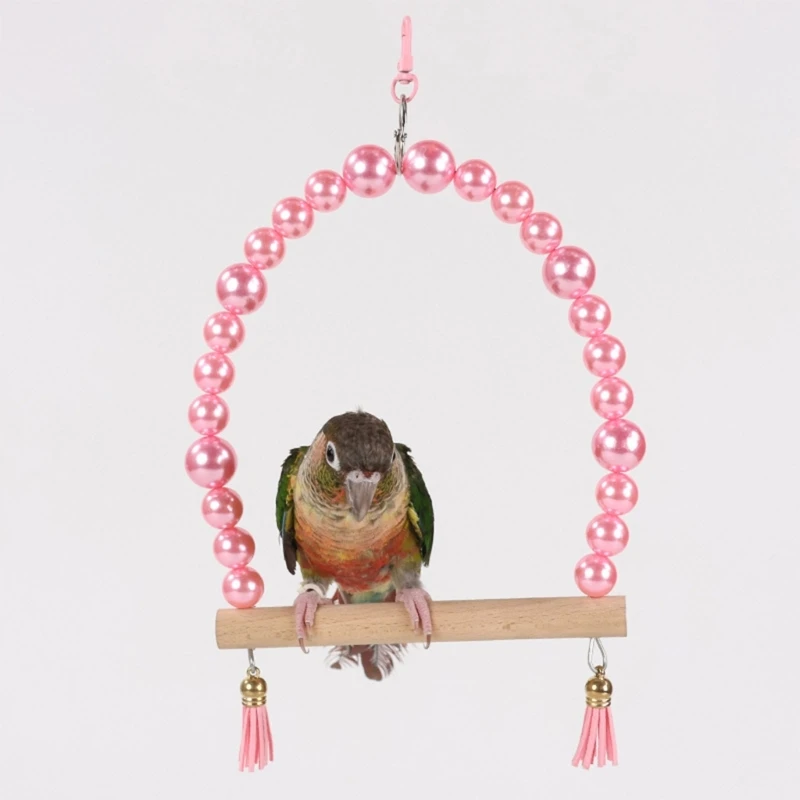 

Bird Climbing Wood Perch Parrots Cage Toy Swing Hanging Chewing Toy