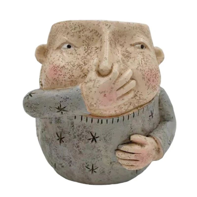 

Cute Pinch Nose Flower Pot Succulent Figurines Planter Decor Large Capacity Multifunctional Flower Container
