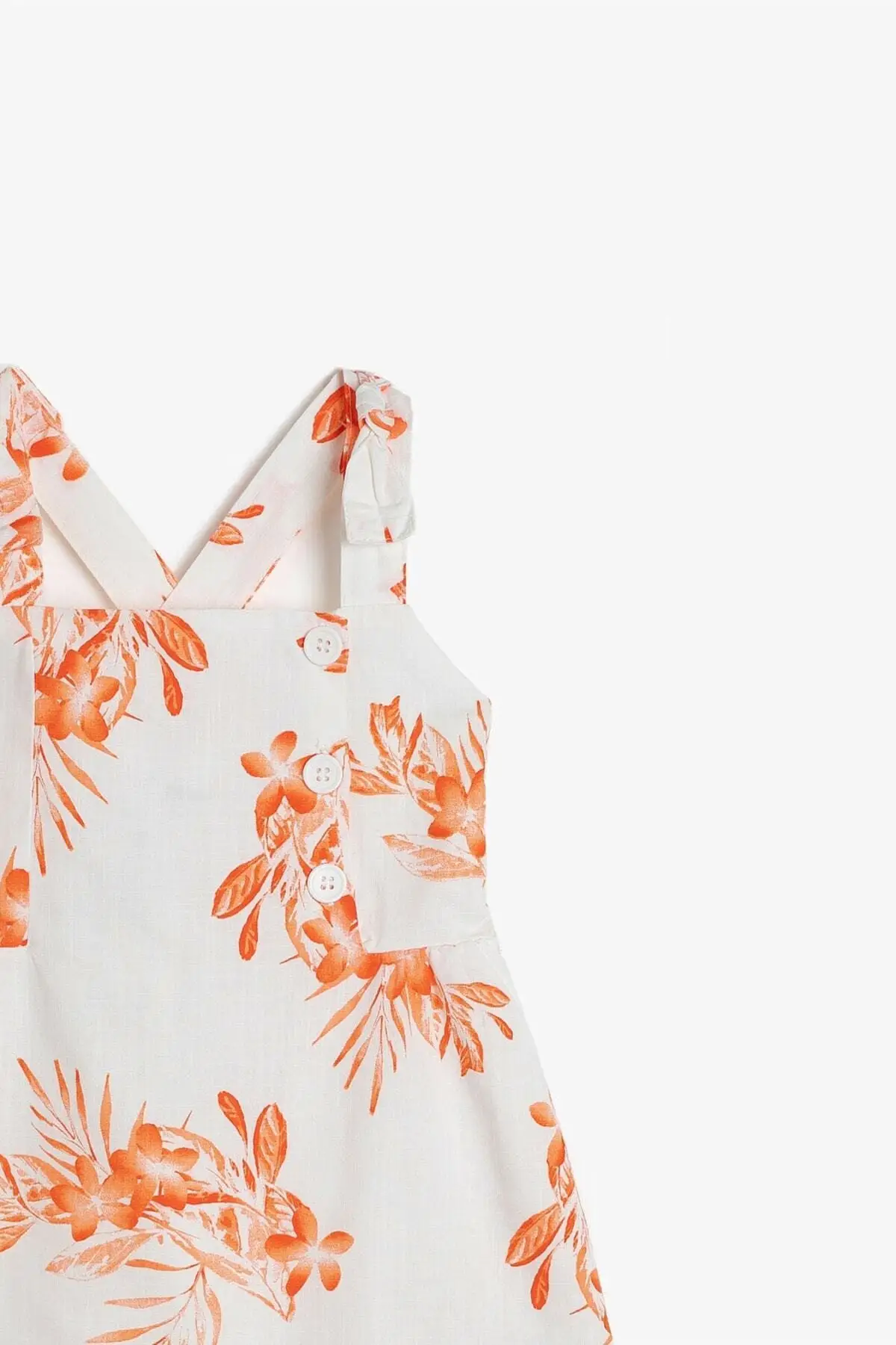 

Dress Button Cotton Strap Ecru