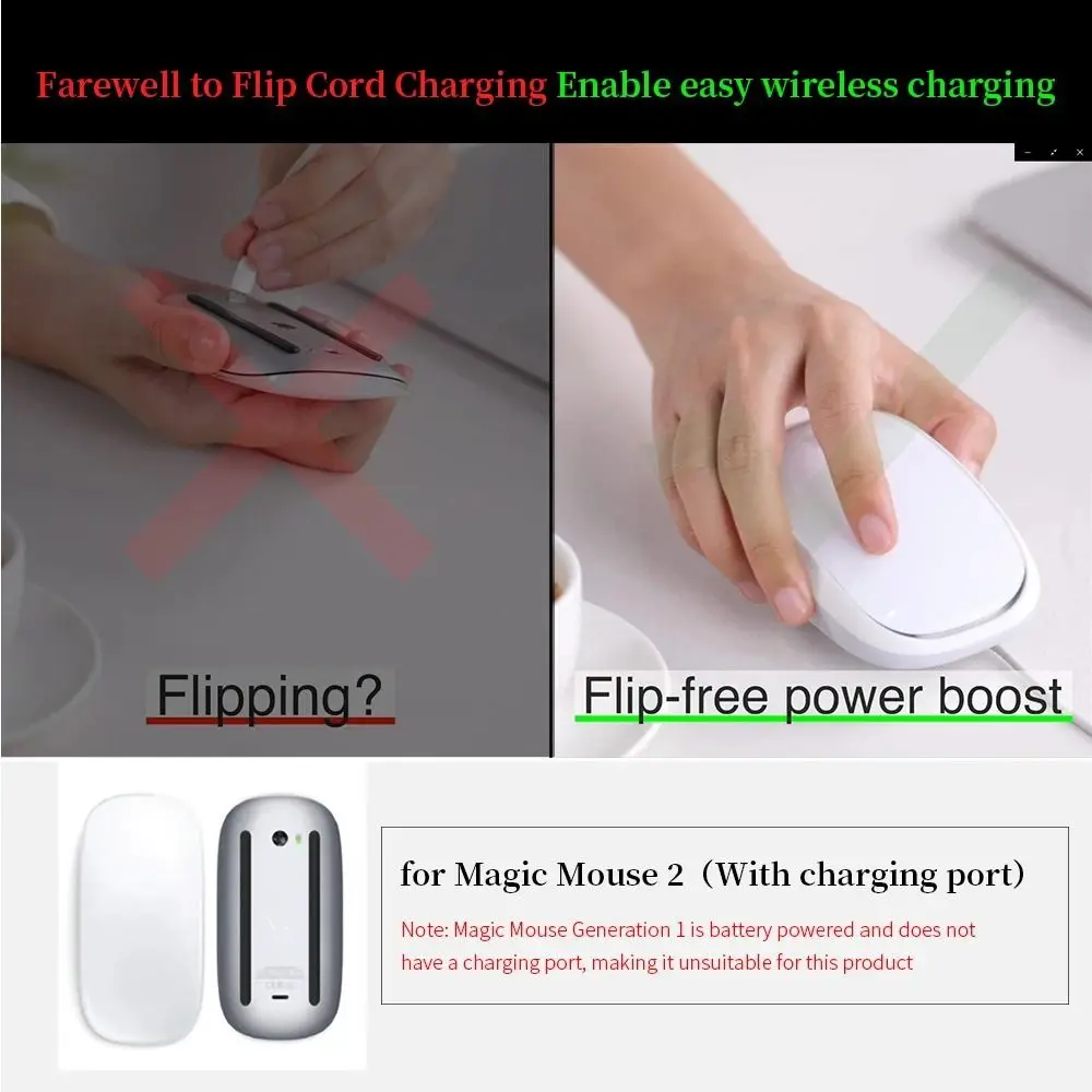 

Shell Mouse Optimized Base Increase Height Palm Rest Wireless Charging Pad Optimize Feel for Apple Magic Mouse 2
