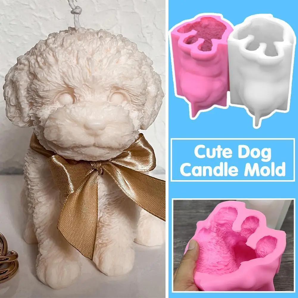 

Large Cute Dog Candle Mold Animal Teddy Puppies Soy Wax Silicone Mould Puppy Dog Lover Home Decor Christmas Gift Craft Supplies