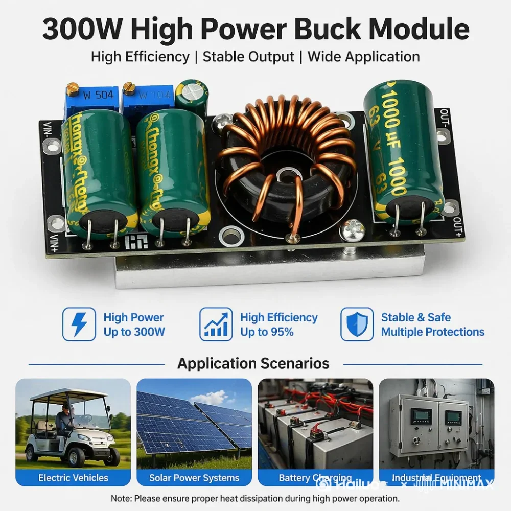 Фото 300W/600W 25A/20A Модуль питания высокой мощности DC-DC регулируемый ступень вниз 12V-75V до 5V-48V или 17-100V до 3-50V №2