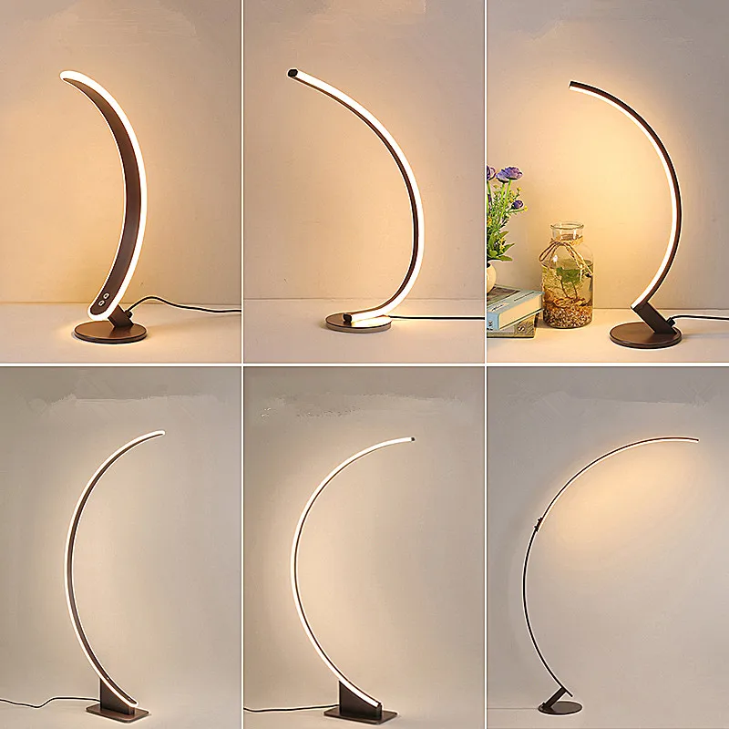 Дизайнерский торшер креативная длинная лампа коричнево-белая дуговая для