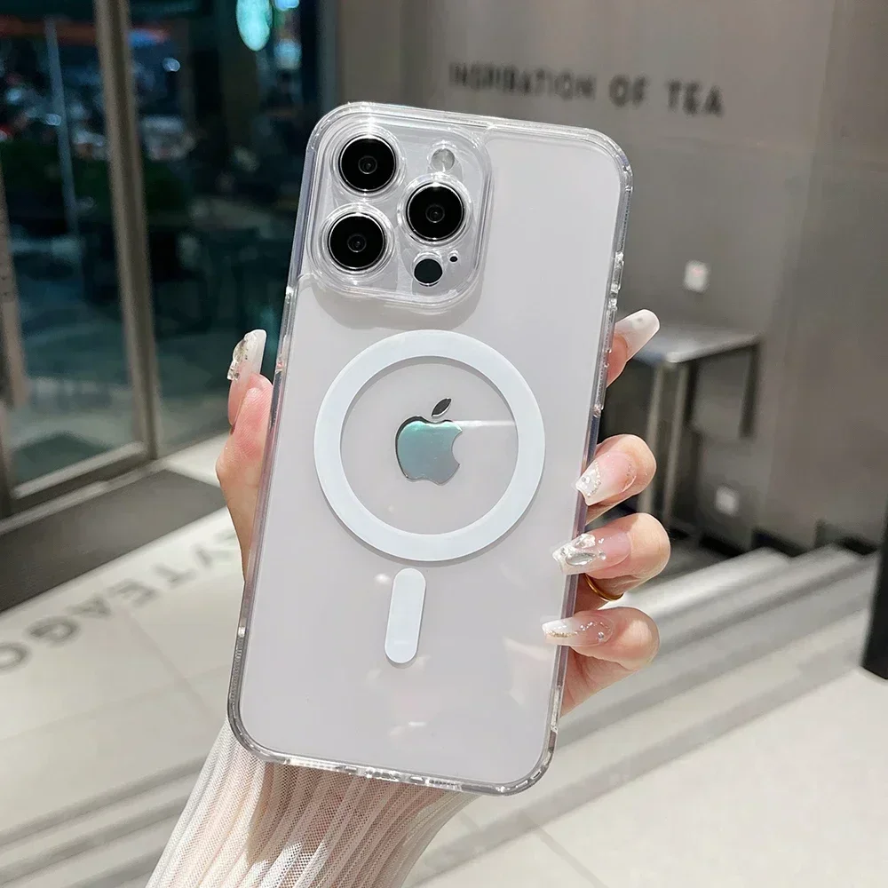 Магнитный чехол Magsafe с беспроводной зарядкой для iPhone 15 14 Plus 13 12 11 Pro Max мягкая