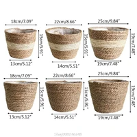 2022nordic handmade straw storage basket indoor outdoor flower pot plant container home living room decoration