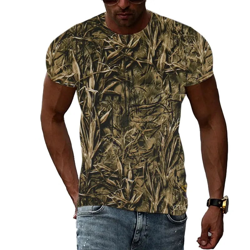 

Summer Fashion Personality Graphic Camouflage T Shirt For Men Casual Print Short Sleeve Hip Hop Trend T-shirts Tops Clothing