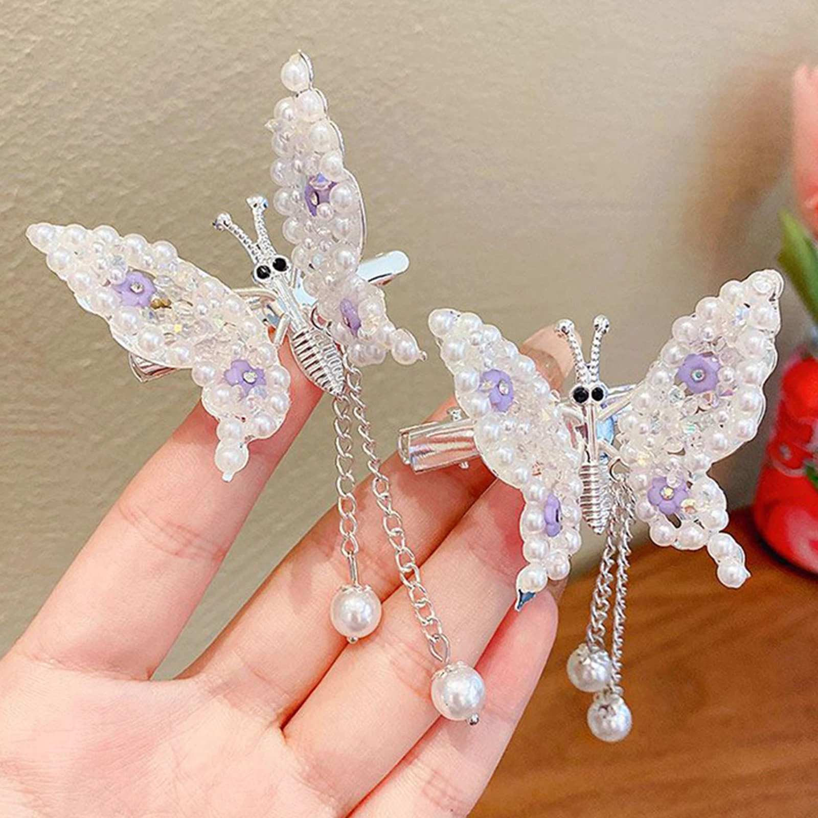 

Mildsown Baby Girls Butterfly Hair Clips for Kids Glitter Moving Wings Butterfly Clips Rhinestone Barrettes