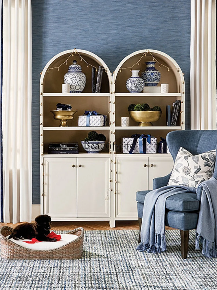 Роскошный Американский стеллаж из массива дерева открытая напольная книжная