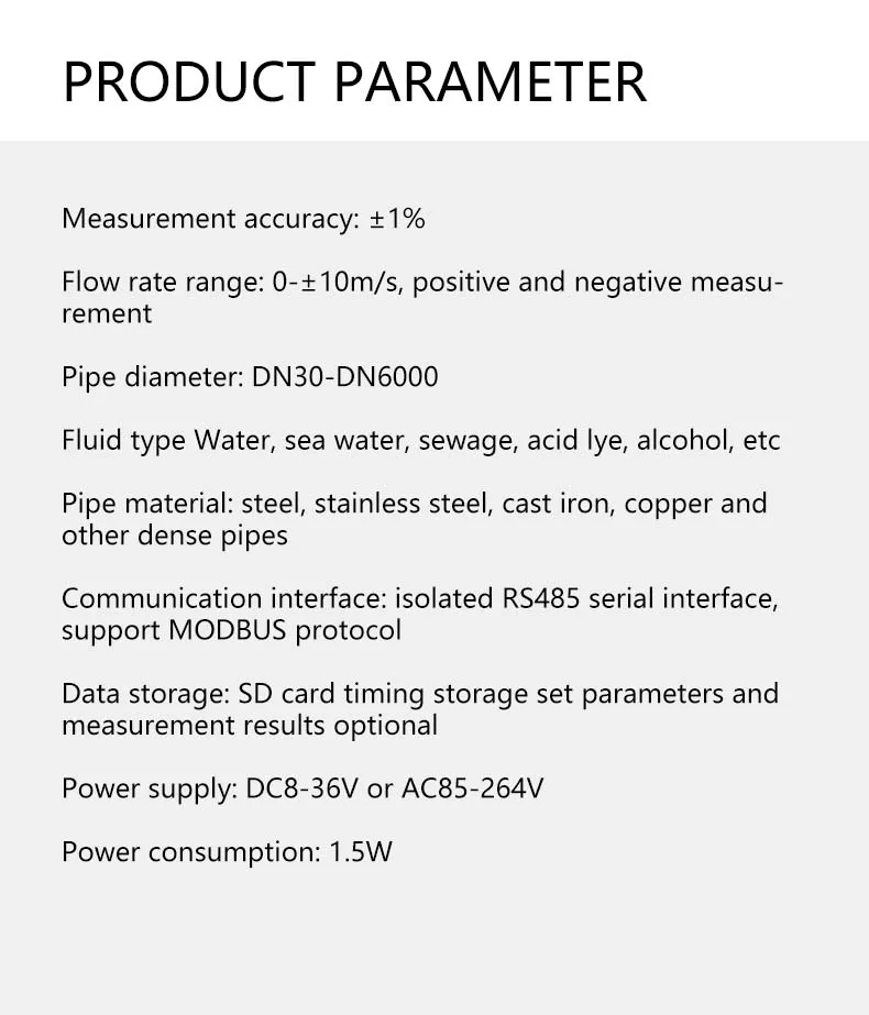Ультразвуковой расходомер трубного типа внешний зажим ультразвуковой датчик
