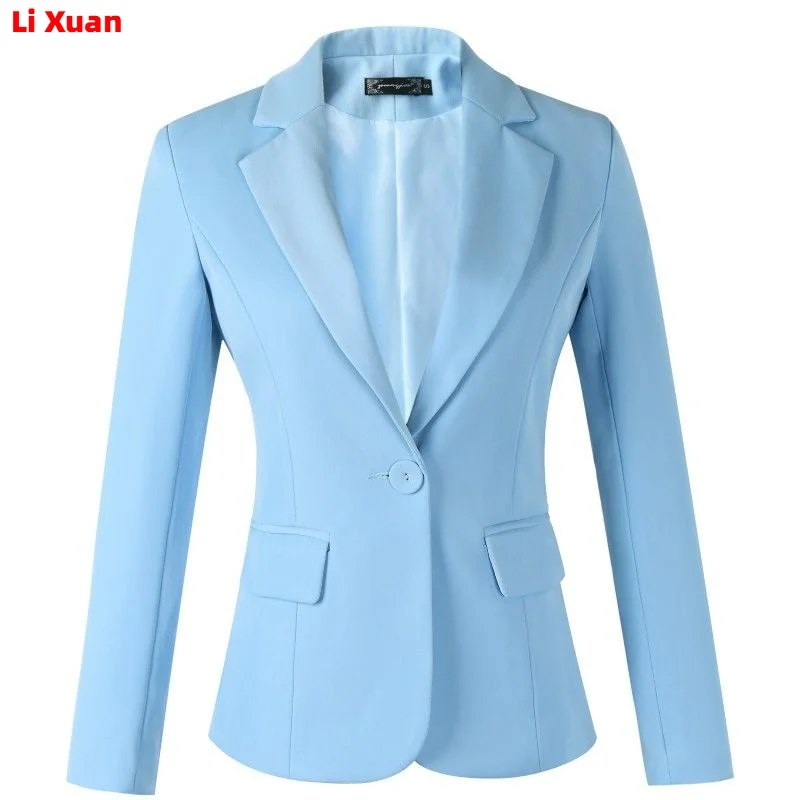 High Quality Korean Style Spring Autumn Coat Royal Blue Women Jacket  Long Sleeve Work Wear Office Uniform Blazer Outerwear