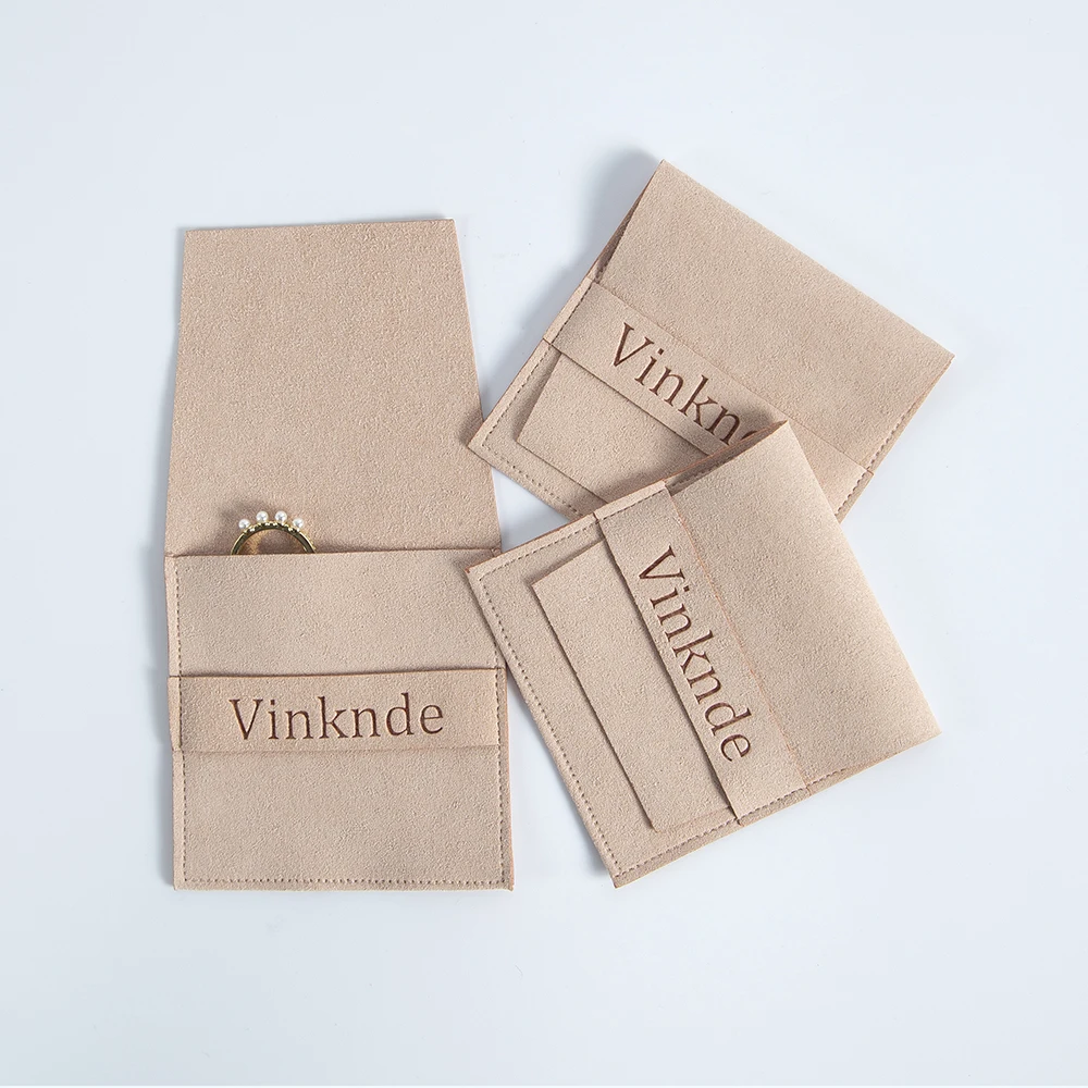 Personalized Logo Print Pink Suede Microfiber Drawstring Bags Velvet Jewelry Packaging Pouches Chic Wedding Favor Bag Gift Pouch