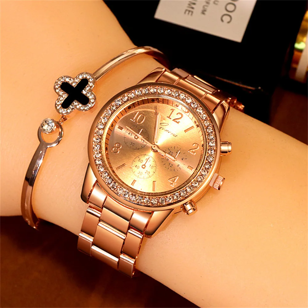 Women's Watches Geneva Classic Luxury Rhinestone Watch for Women Ladies Fashion Gold Watch Clock Reloj Mujer Montre Femme enlarge