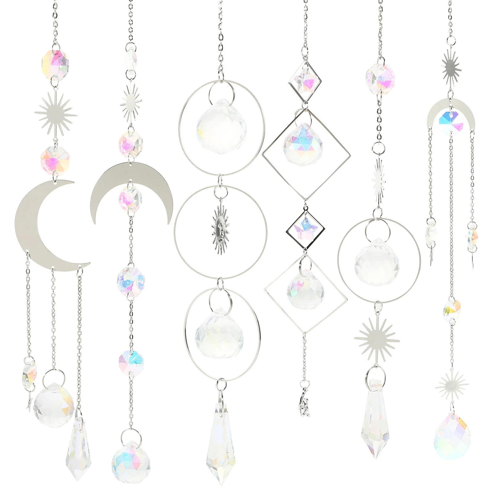 

6 Pcs Prism Crystal Prisms Hanging Crystals Suncatcher Window Decor Adornment Decoration Catchers Indoor