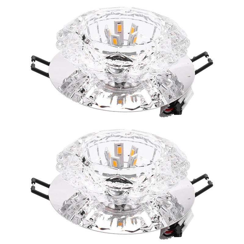 

2X Aisle Flush LED Ceiling Lamp Living Room Crystal Corridor Aisle Lights LED Ceiling Lights Porch Light Warm White 5W